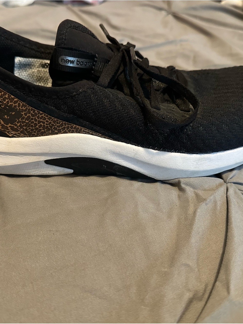 New Balance Black with Brown Accent Athletic Sneakers